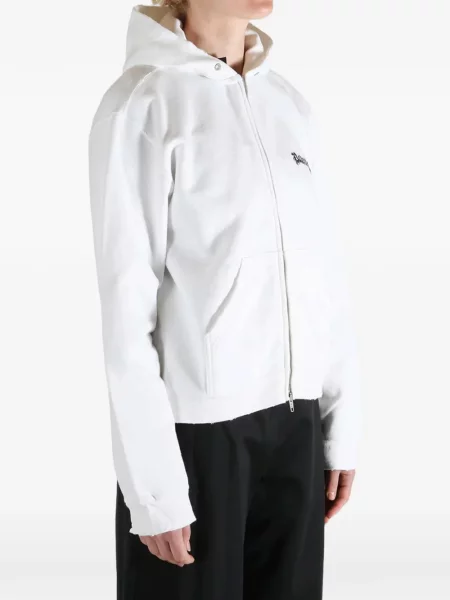 Hanorac cu glugă Balenciaga cu imagine alb