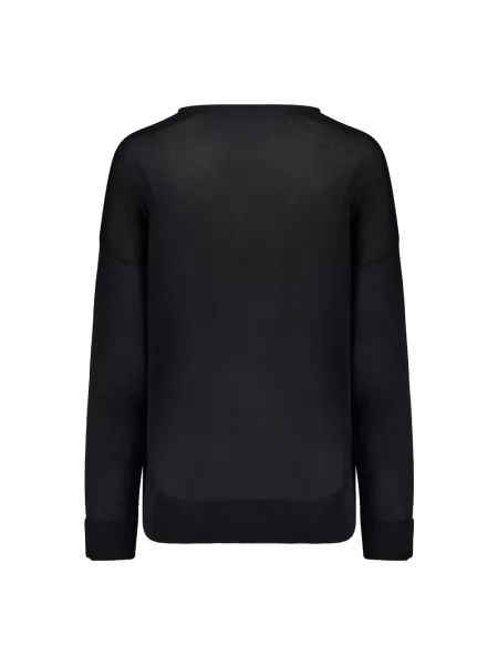 Sweter Moorer z dekoltem w serek biznesowy niebieski
