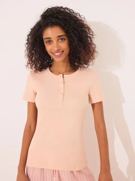 Горнище на пижама с къси ръкави women'secret оранжево