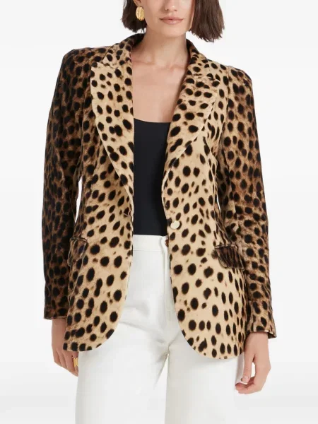 Raštuotas vienakrūtis švarkas Temperley London leopardinis