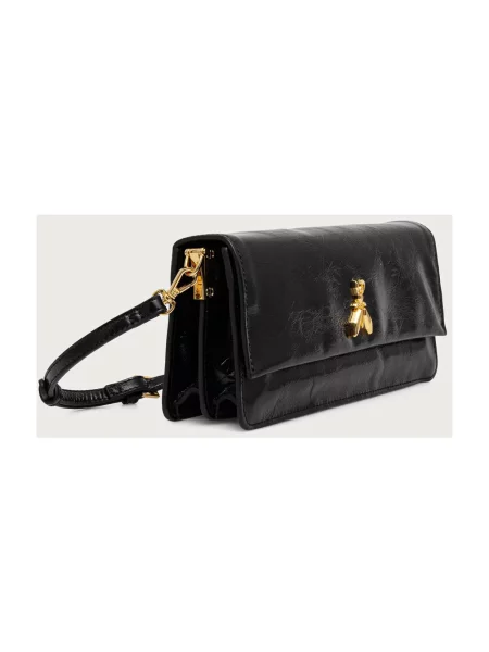 Patrizia Pepe torebka crossbody skórzana czarna