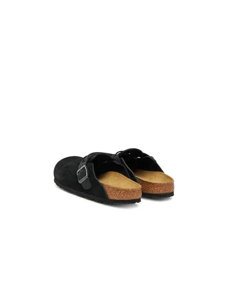 Birkenstock papucs velúrból Boston Braided fekete
