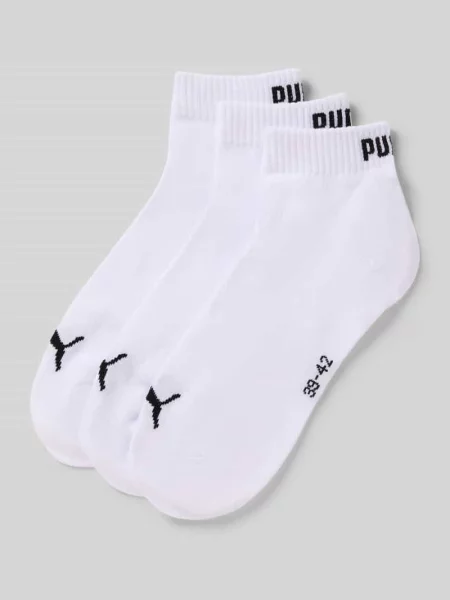 Krótkie skarpety z logo w zestawie 3 szt. Puma białe
