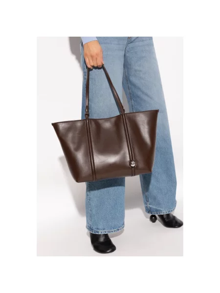 Shopperka Jacquemus skórzana brązowa
