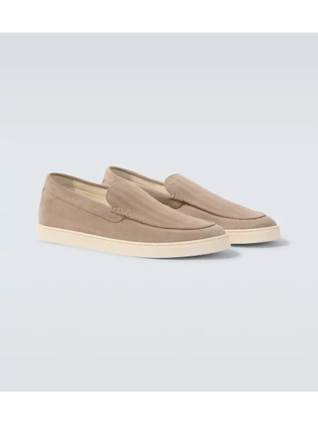 Chiloți Brunello Cucinelli din piele de căprioară slip-on bej