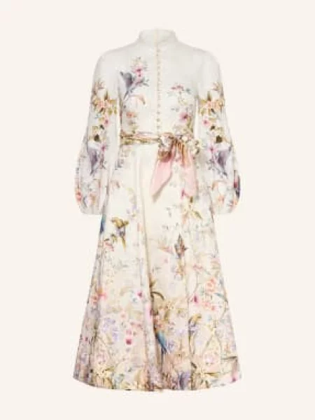 Zimmermann Sukienka Lniana Rebellion weiss różowa