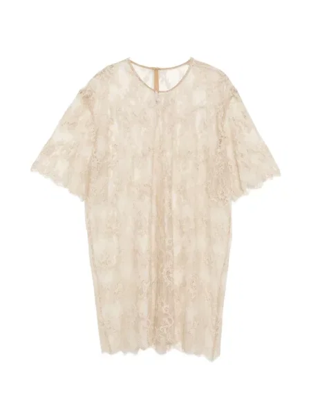 Tricou Jnby cu broderie cu model floral din dantelă