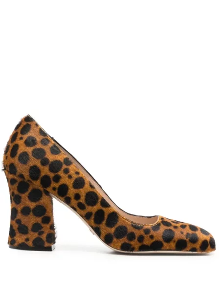 Pantofi cu toc Stuart Weitzman cu imagine cu model leopard maro