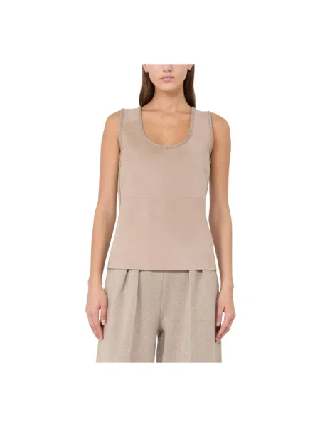 Top Max Mara wełniany beżowy