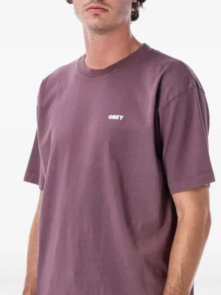 Raštuotas marškinėliai Obey violetinė