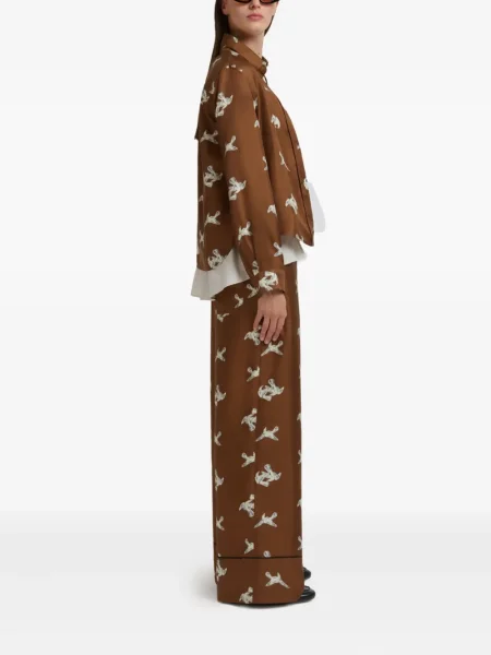 Pantaloni Marni cu imagine maro