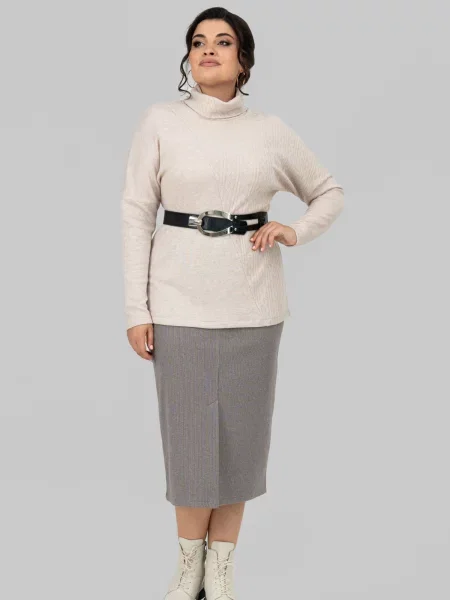 Спідниця міді All Posa світло-коричневий коричнева