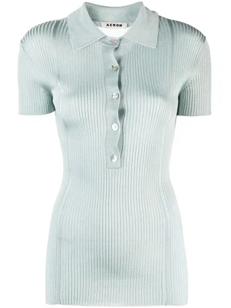 Dzianinowy krótki top áeron niebieski