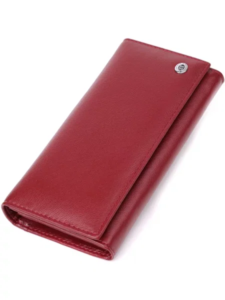 Кожаный кошелек St Leather Accessories бордовый