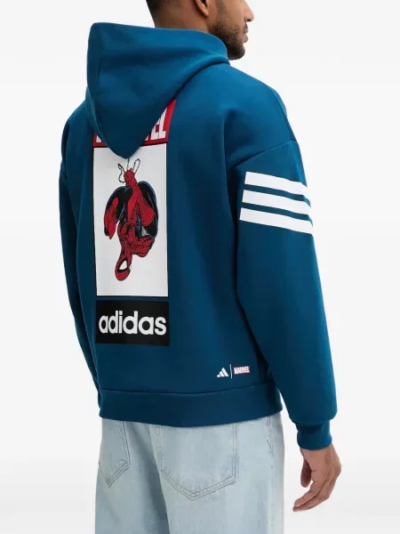 Prugaste teretana kratke hlače Adidas s printom plava