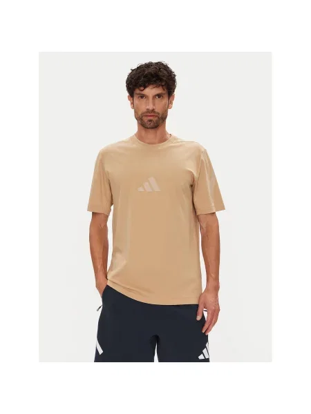 Adidas T-Shirt Z.N.E. Regular Fit μπεζ