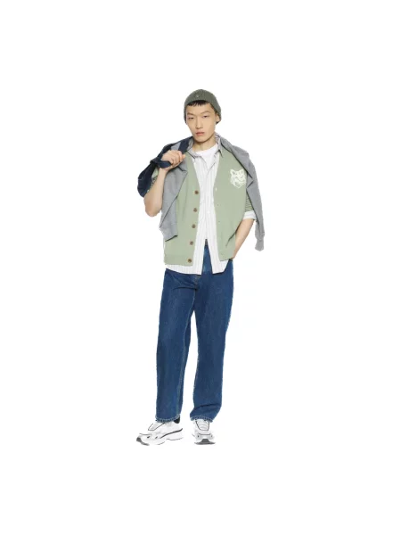 Kardigan Maison Kitsune wełniany zielony