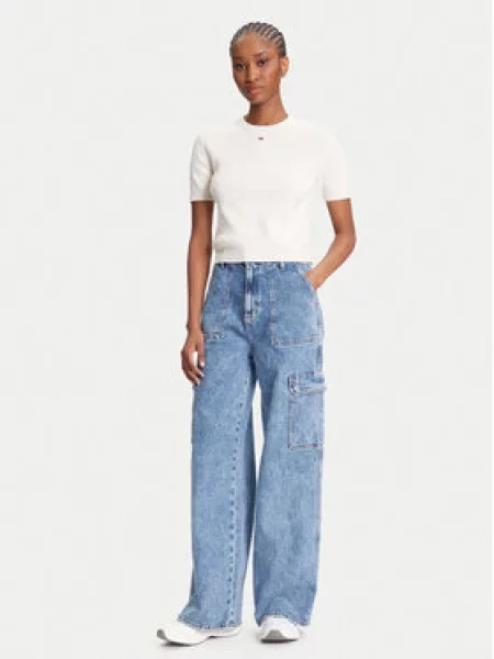 Tommy Jeans Jeansy Claire Wide Leg modrá