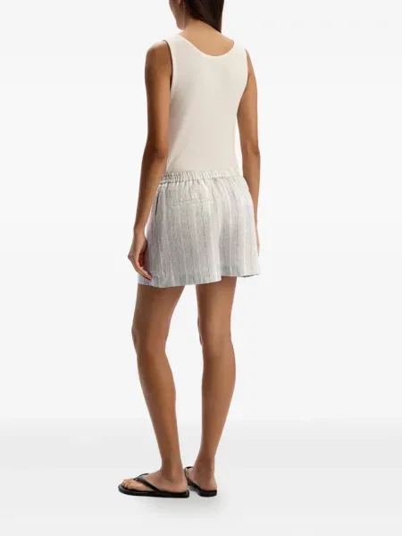 Pantaloni scurți 12 Storeez de in cu dungi albastru