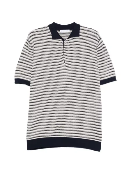 Polo Manuel Ritz cu imprimeu geometric albastru