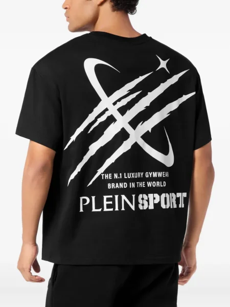 Тениска Plein Sport с принт черно