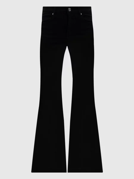 Джинси кльош з патчем логотипа Twinset чорні