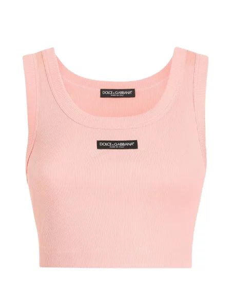 Decupat top Dolce & Gabbana cu autograf roz