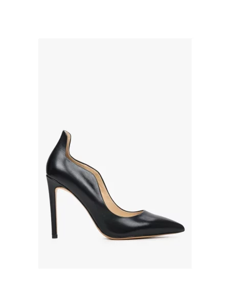 Туфлі на шпильках шкіряні Estro чорні