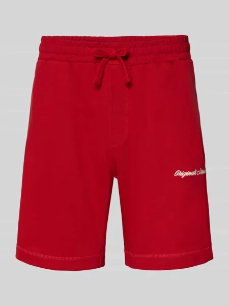 Szorty z wyhaftowanym logo model KARL' Jack & Jones czerwone
