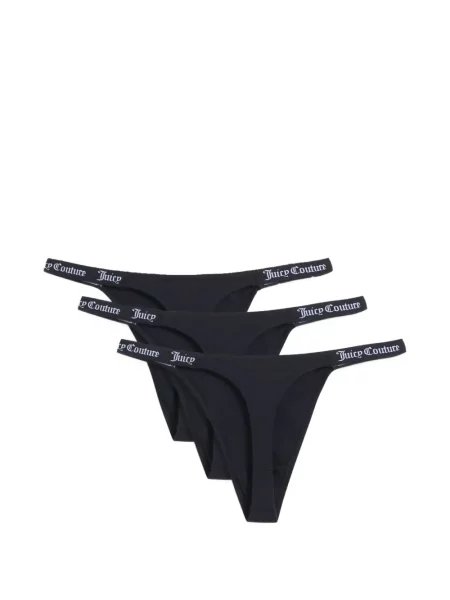 Kalhotky string Juicy Couture s autogramem černé
