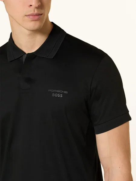Boss Polo Tričko Z Džerzeje Spirit 70 Regular Fit černá
