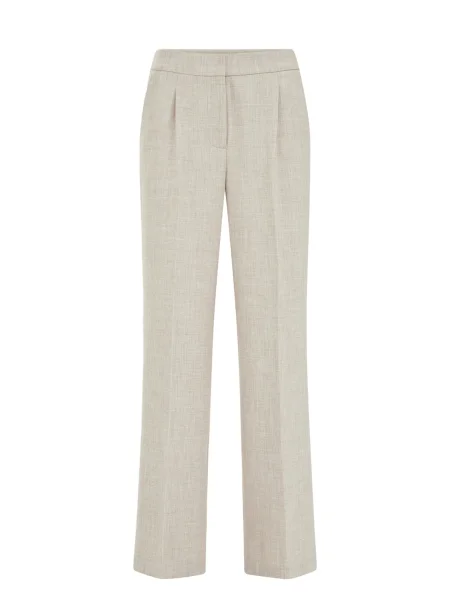 WE Fashion Pantaloni cu dungă / ecru bej