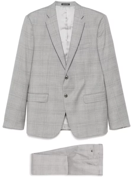 Vuneni odgovarati odijelo Emporio Armani siva