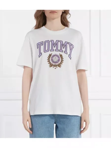 Tommy Jeans Tricou VARSITY SPORT 3 | Relaxed fit alb
