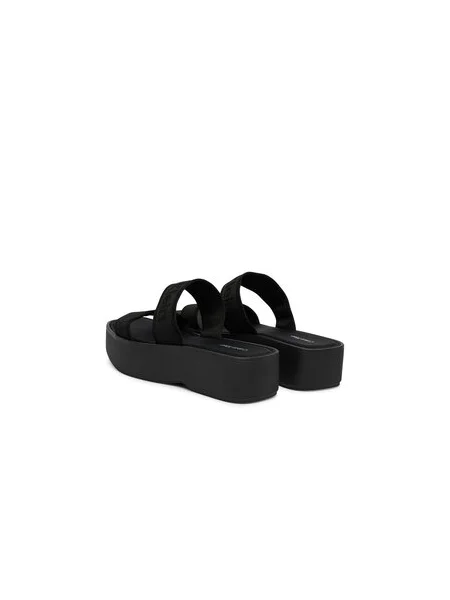 Šľapky Calvin Klein Flatform Sndl Webbing čierna