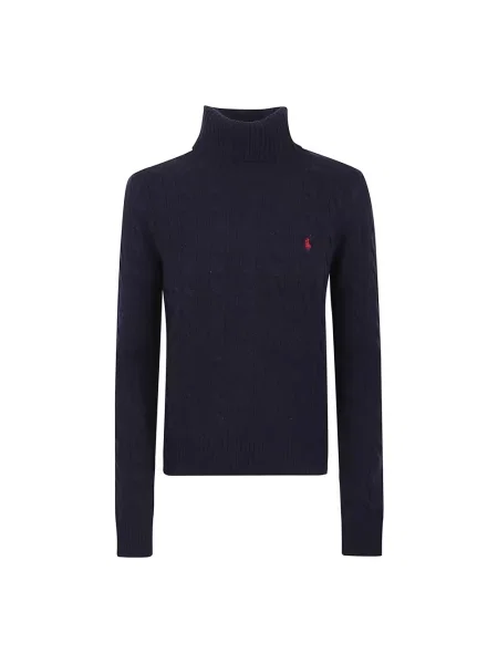 Sweter Polo Ralph Lauren wełniany z długim rękawem granatowy