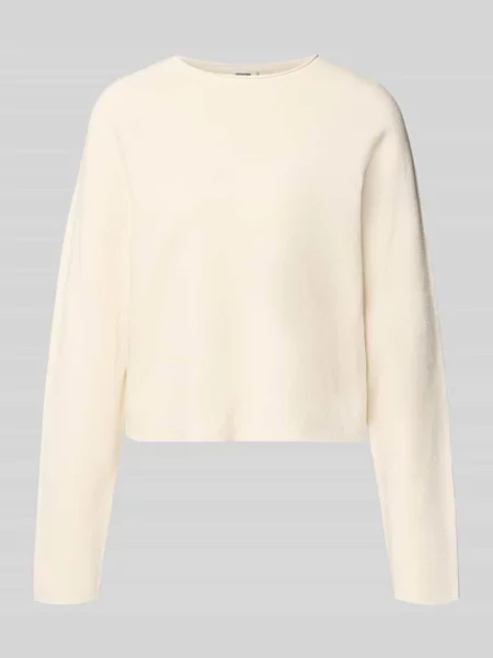 Sweter z dzianiny z okrągłym dekoltem model ‘MEAMI’ Drykorn biały