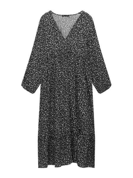 Pull&Bear Šaty olivová / černá bílá
