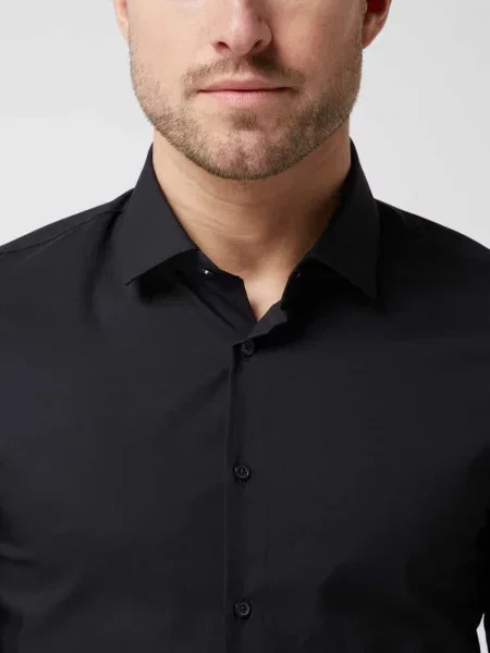 Koszula biznesowa o kroju super slim fit ze streczem Jake*s czarna