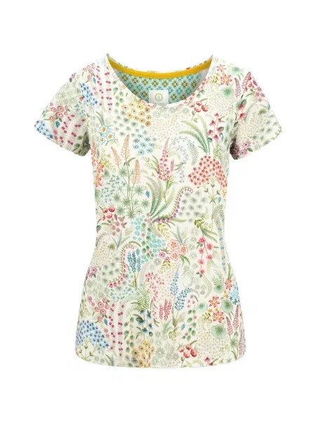 Tricou Pip Studio cu model floral cu imagine alb