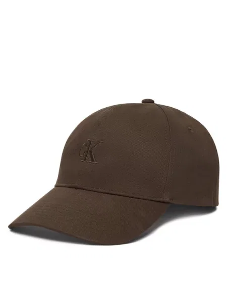 Calvin Klein Kapa s šiltom Monogram Embroidery Baseball Cap rjava