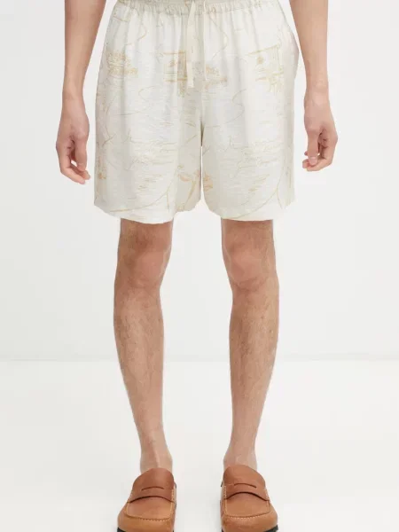 Maison Kitsuné pantaloni scurți cu vâscoză bărbați