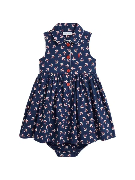 Sukienka koszulowa dziecięca Polo Ralph Lauren niebieska
