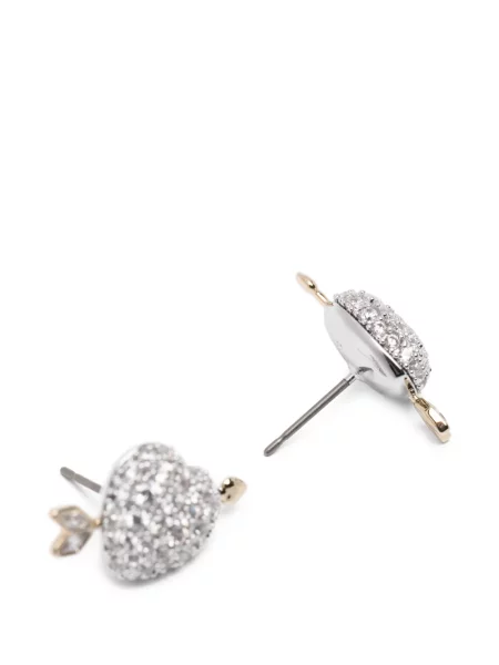 Auskarai Swarovski su širdelėmis sidabrinė