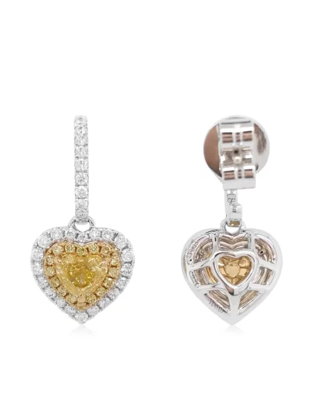 Обеци Hyt Jewelry със сърца бяло