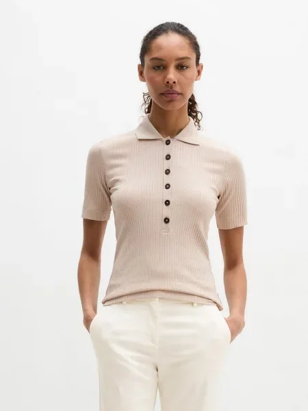 Поло Marc O’Polo бавовна/віскоза бежевий