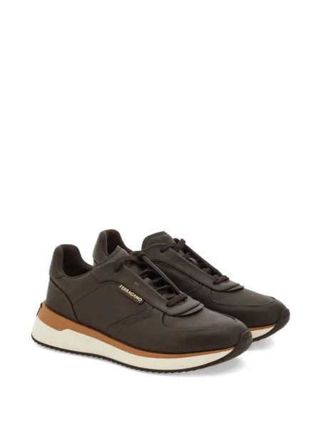 Sneakerși Ferragamo din piele maro