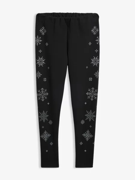 Legginsy na podszewce z polaru baranka czarne