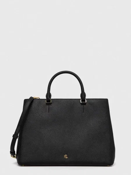 Kožená kabelka Lauren Ralph Lauren černá