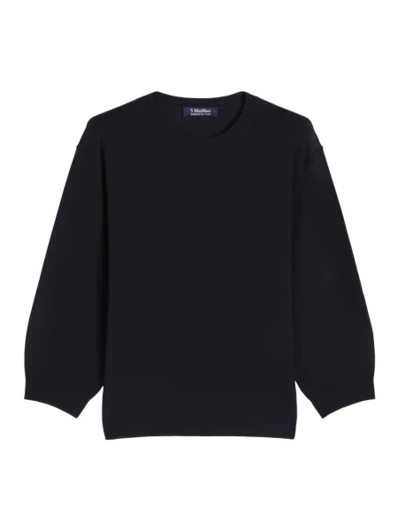 Lniany sweter Max Mara niebieski